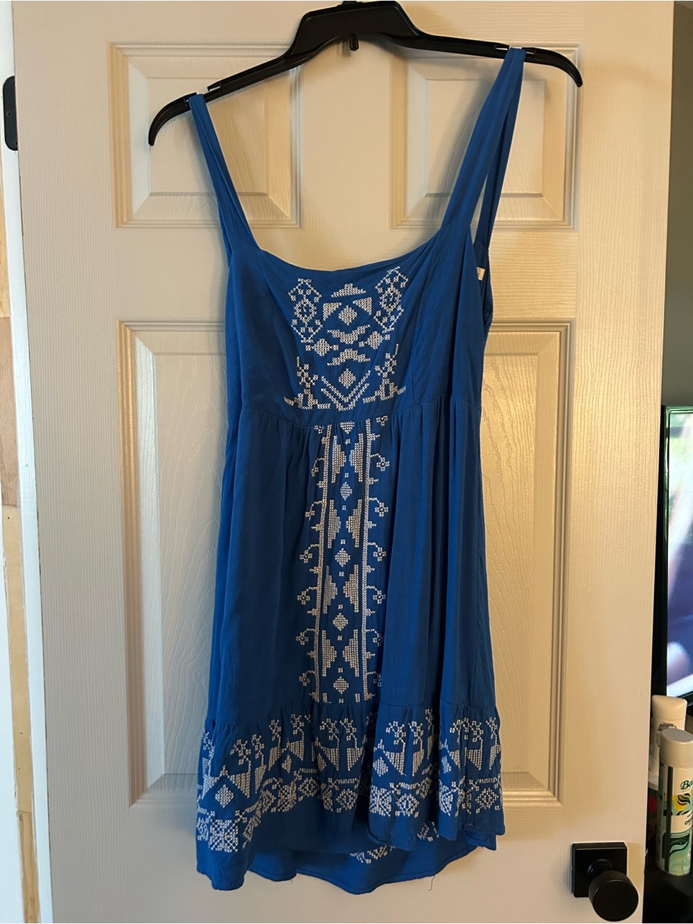 Kohl's Royal Blue Sleeveless Embroidered Mini Dress